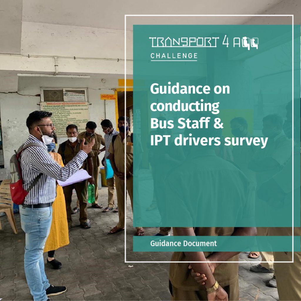 Guide on conducting bus staff and IPT drivers surevy