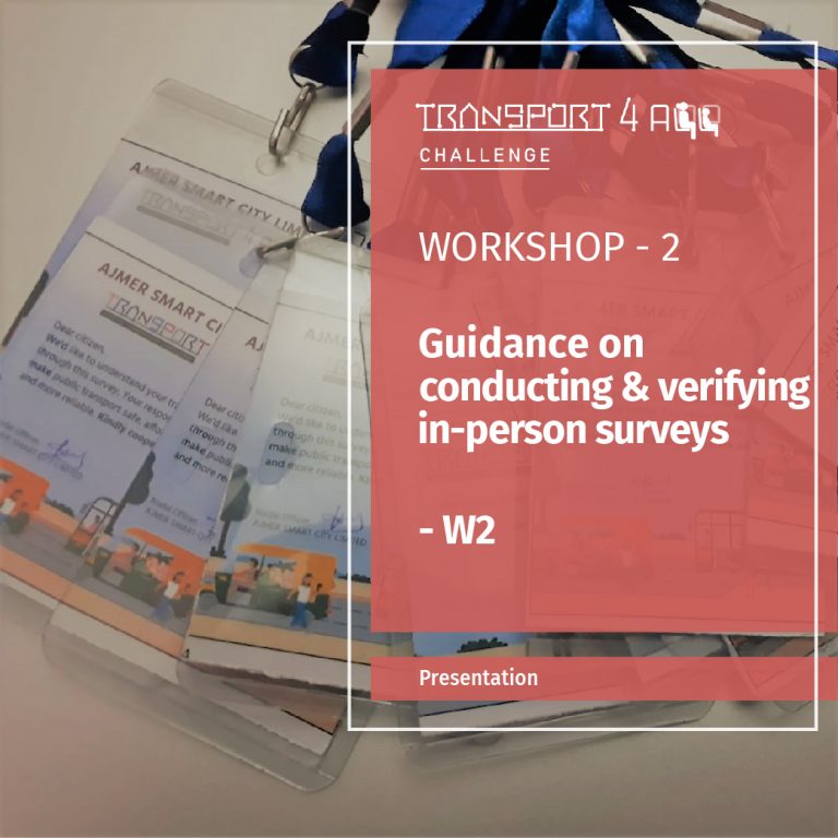Guidance on conducting and verifying  in-person surveys – Workshop 2